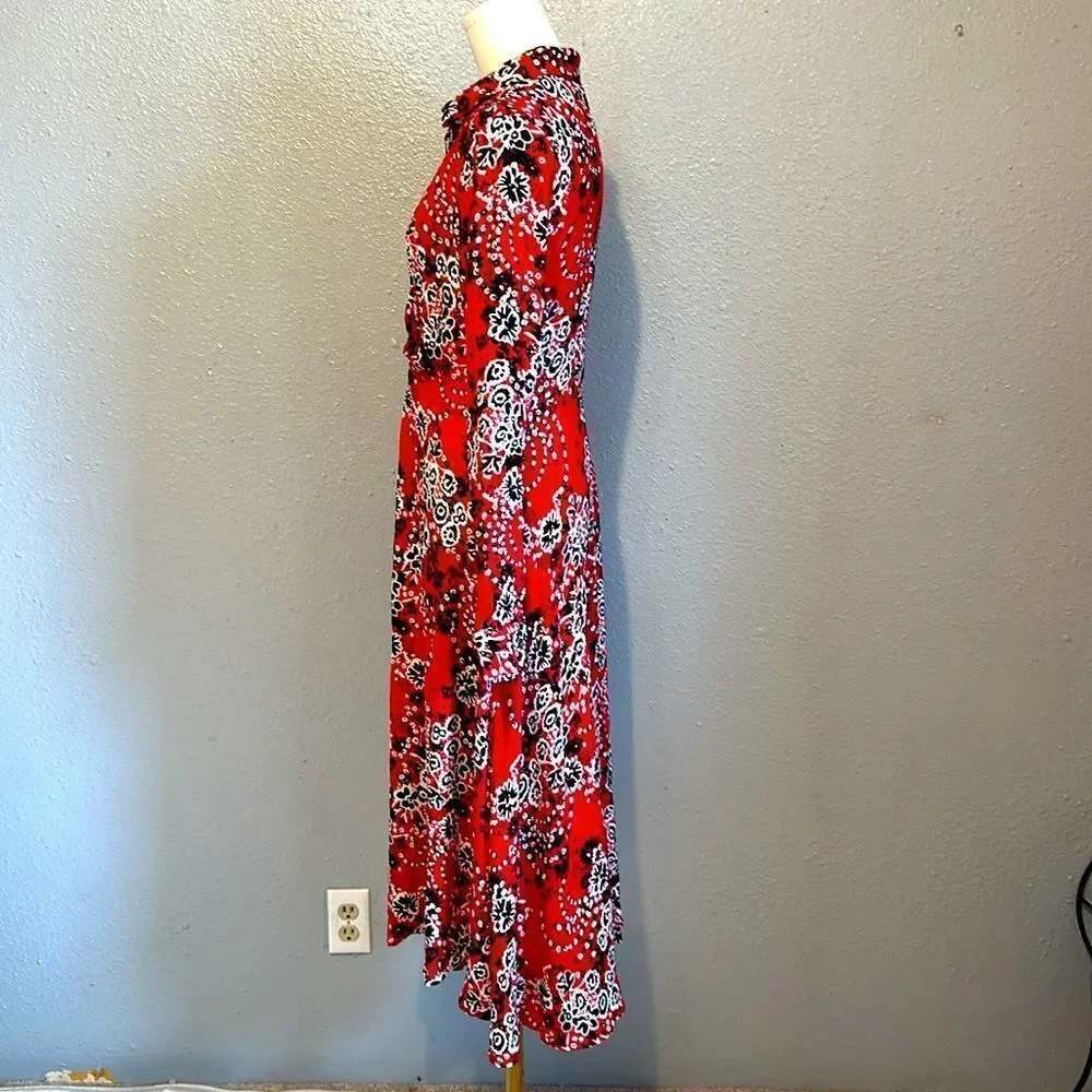 Free people women tough love midi shirt dress floral patterned size 4